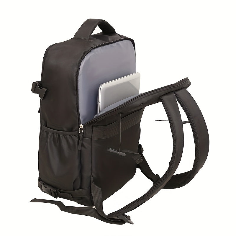 Versatile Travel Backpack with Shoe Compartment - Stylish & Durable Nylon, Adjustable Straps, Zip Closure - Perfect for Laptops, School, and Outdoor Adventures - Available in Black, Light Gray,