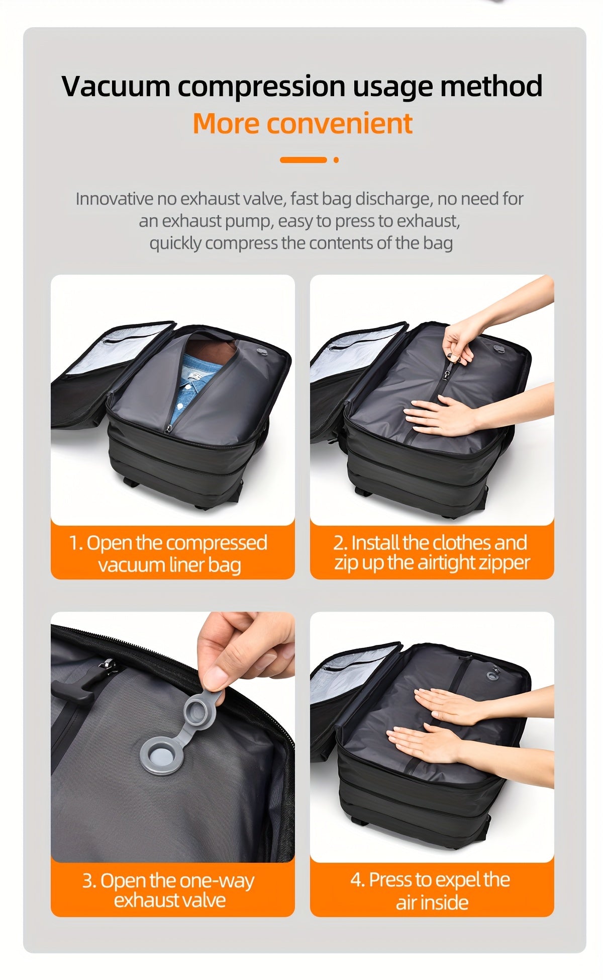 vacuum Stylish Backpack Is Perfect for Short Trips And Business Travel, airlines approved bag