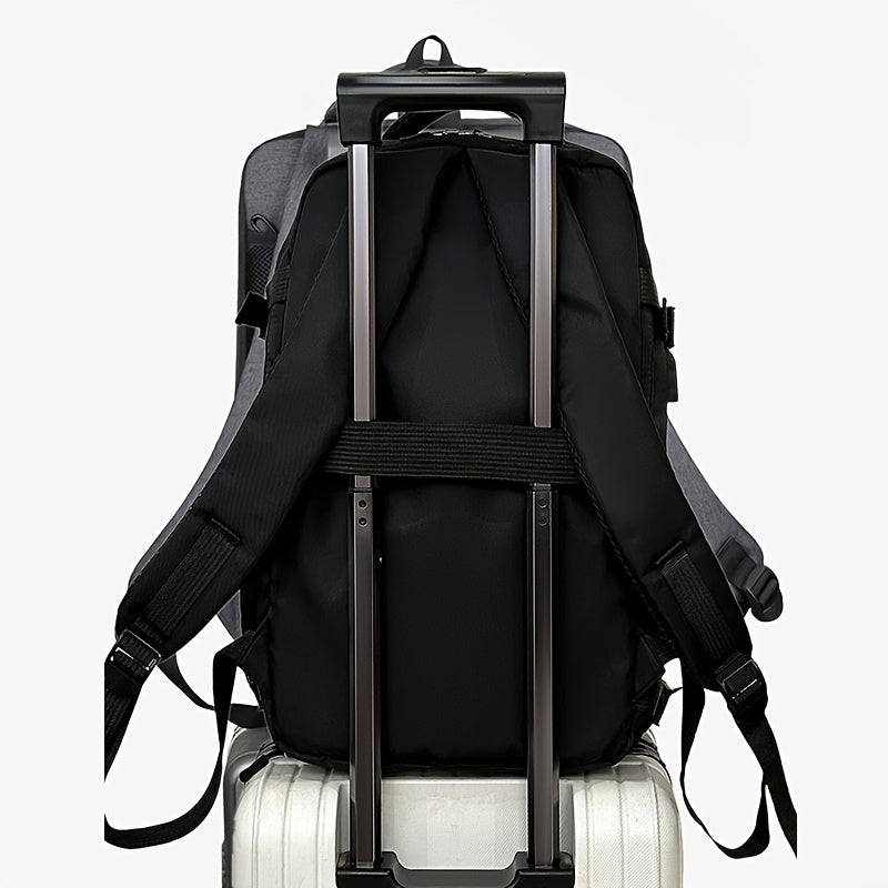 Versatile Travel Backpack with Shoe Compartment - Stylish & Durable Nylon, Adjustable Straps, Zip Closure - Perfect for Laptops, School, and Outdoor Adventures - Available in Black, Light Gray,