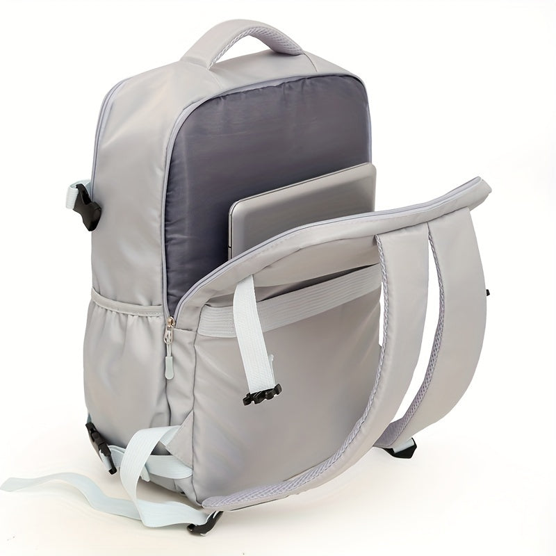 Versatile Travel Backpack with Shoe Compartment - Stylish & Durable Nylon, Adjustable Straps, Zip Closure - Perfect for Laptops, School, and Outdoor Adventures - Available in Black, Light Gray,