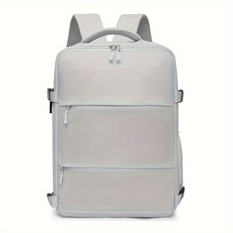 Versatile Travel Backpack with Shoe Compartment - Stylish & Durable Nylon, Adjustable Straps, Zip Closure - Perfect for Laptops, School, and Outdoor Adventures - Available in Black, Light Gray,